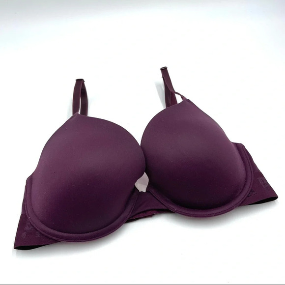 Victorias Secret PINK purple wear everywhere t-shirt lightly lined bra 32D - Picture 2 of 6